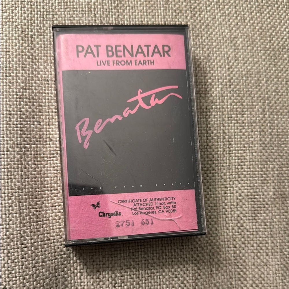 Pat Benatar Live From Earth Cassette - Pink and Black